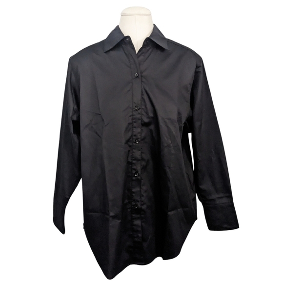 Sophie Grace Canada Womens Black Button Down Collared Dress Shirt Blouse Medium - Picture 1 of 6